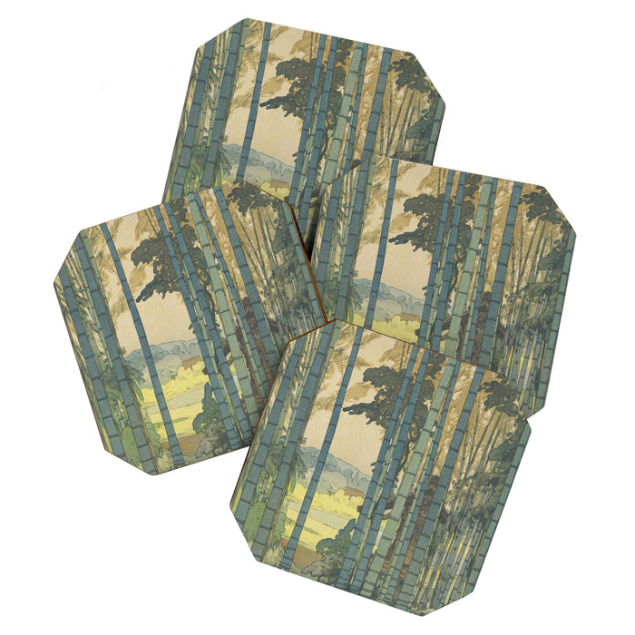 Yoshida Hiroshi, Bamboo Grove - Vintage Japanese Woodblock Print Art Coaster Gallery Image 1