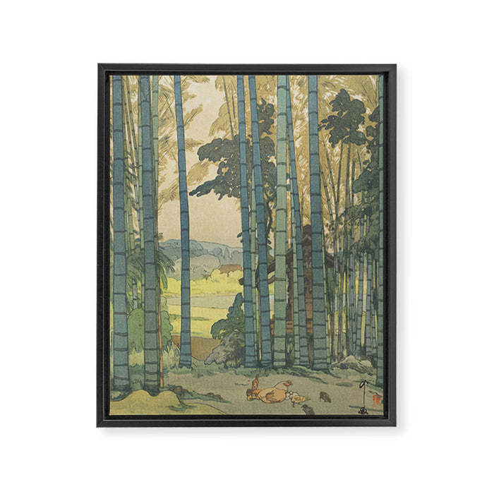 Yoshida Hiroshi, Bamboo Grove - Vintage Japanese Woodblock Print Art Framed Canvas Print Gallery Image 1