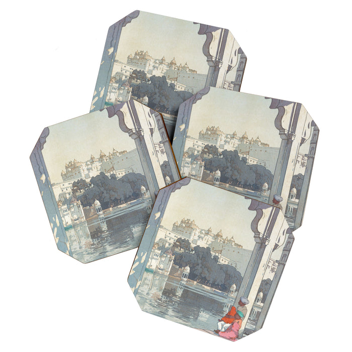 Yoshida Hiroshi, City Palace Udaipur - Vintage Japanese Woodblock Print Art Coaster Gallery Image 1