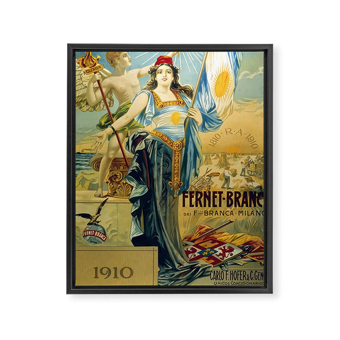 1910 Fernet Branca Liqueur Aperitif Advertisement Framed Canvas Print Gallery Image 1
