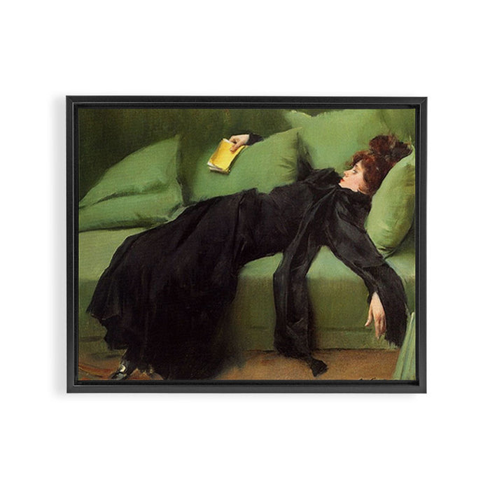 A Decadent Girl - Ramon Casas Framed Canvas Print Gallery Image 1
