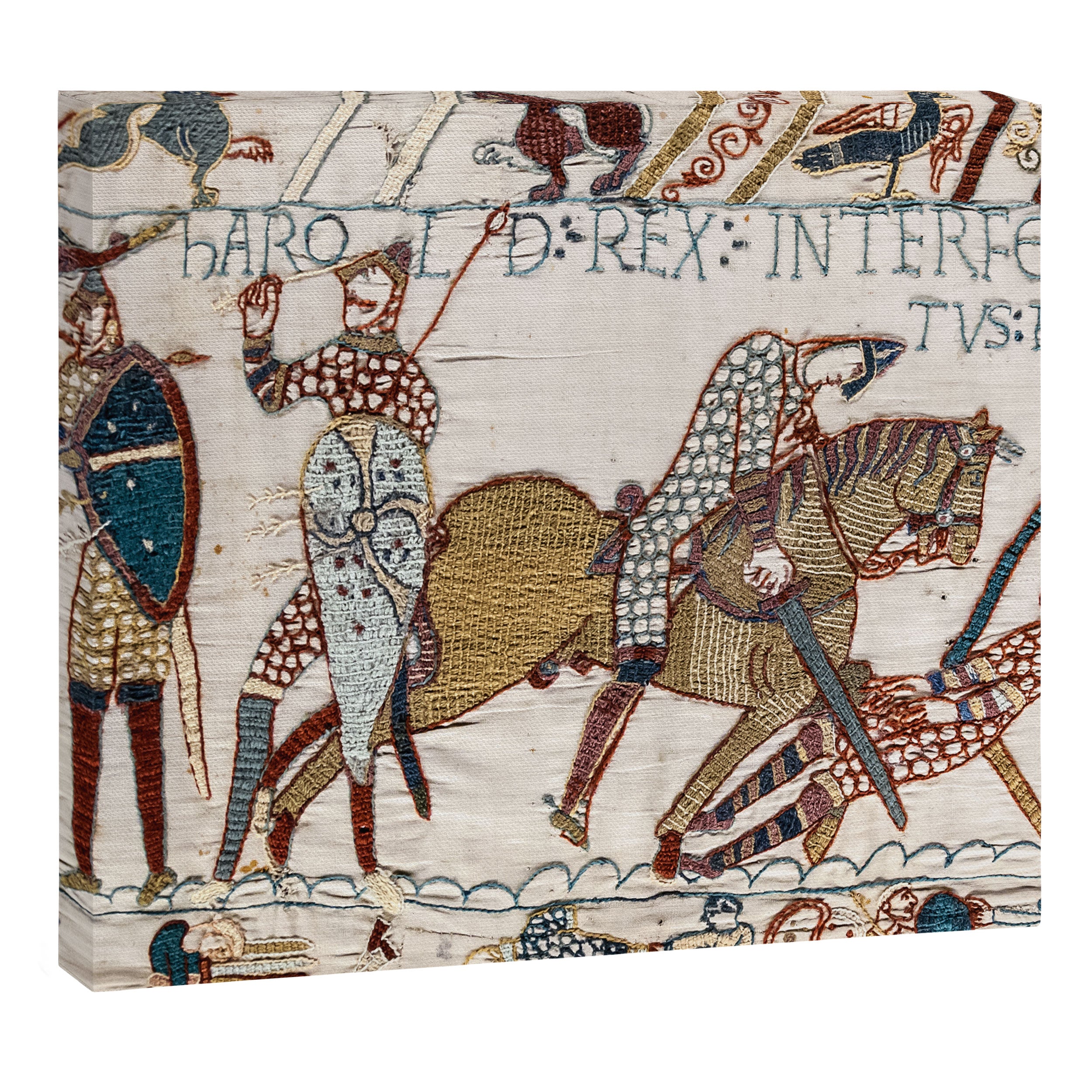 Battle of Hastings- Bayeux Tapestry King Harold Is Killed Arrow In Eye Canvas Print Gallery Image 3