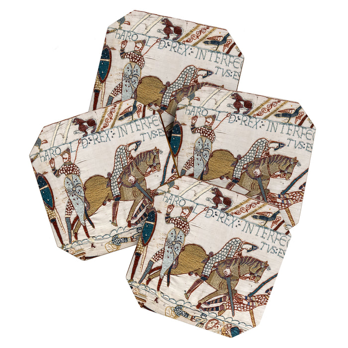 Battle of Hastings- Bayeux Tapestry King Harold Is Killed Arrow In Eye Coaster Gallery Image 1