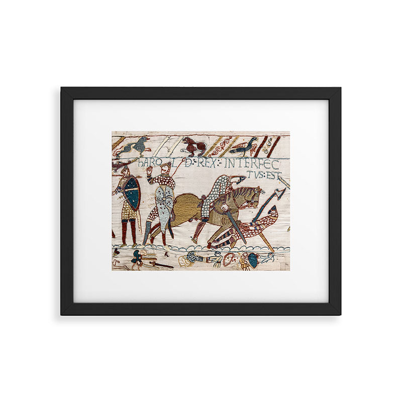 Battle of Hastings- Bayeux Tapestry King Harold Is Killed Arrow In Eye Framed Art Print Gallery Image 4