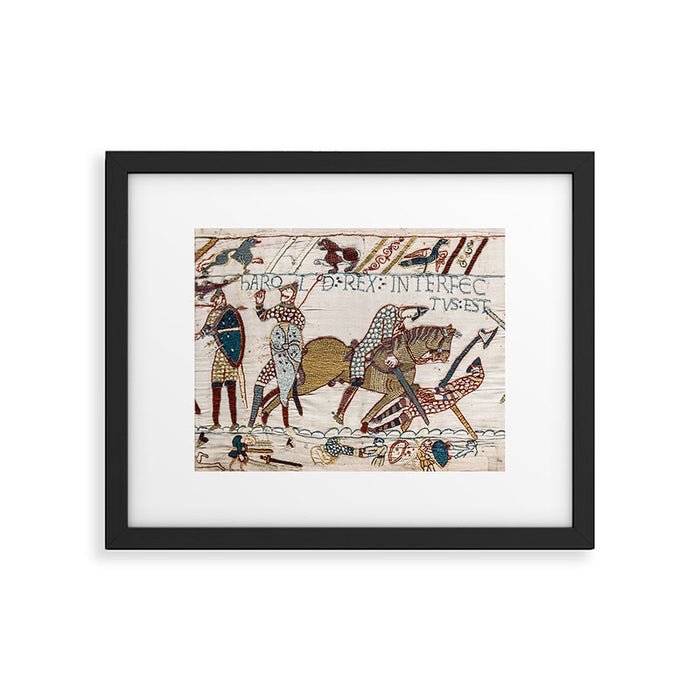 Battle of Hastings- Bayeux Tapestry King Harold Is Killed Arrow In Eye Framed Art Print Gallery Image 1