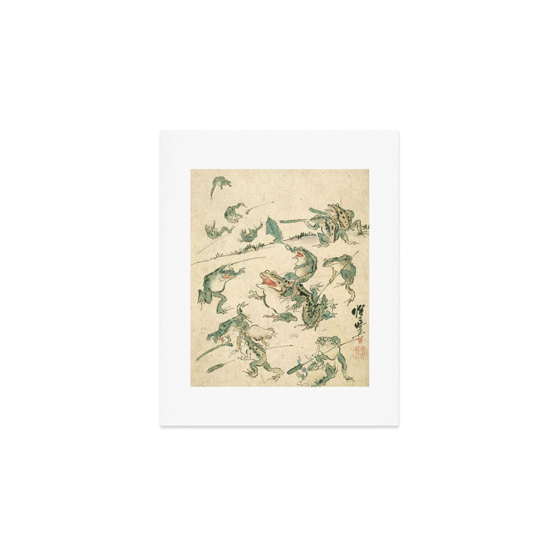 Battle Of The Frogs - Kawanabe Kyosai Art Print Gallery Image 1