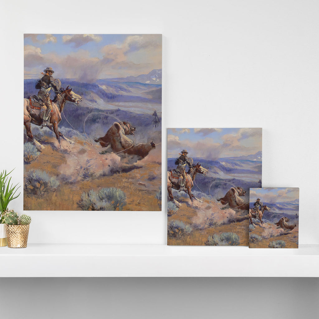 Charles Marion Russell - Loops And Swift Horses Canvas Print Gallery Image 3