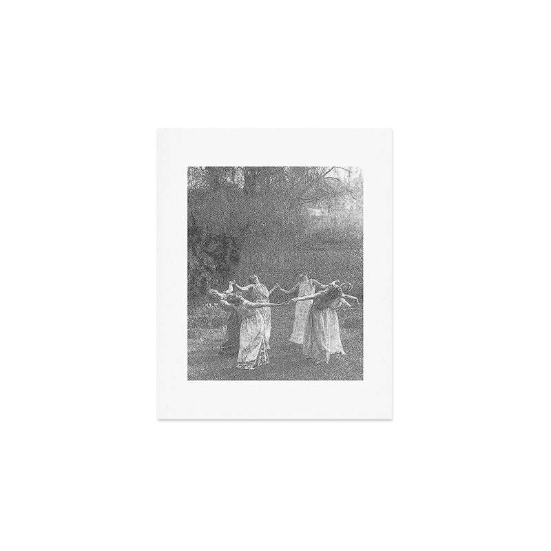 Circle Of Witches Vintage Women Dancing Black And White Art Print Gallery Image 1