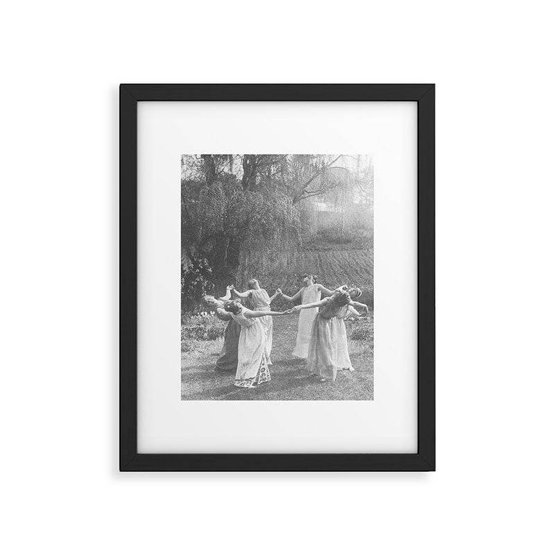 Circle Of Witches Vintage Women Dancing Black And White Framed Art Print Gallery Image 6