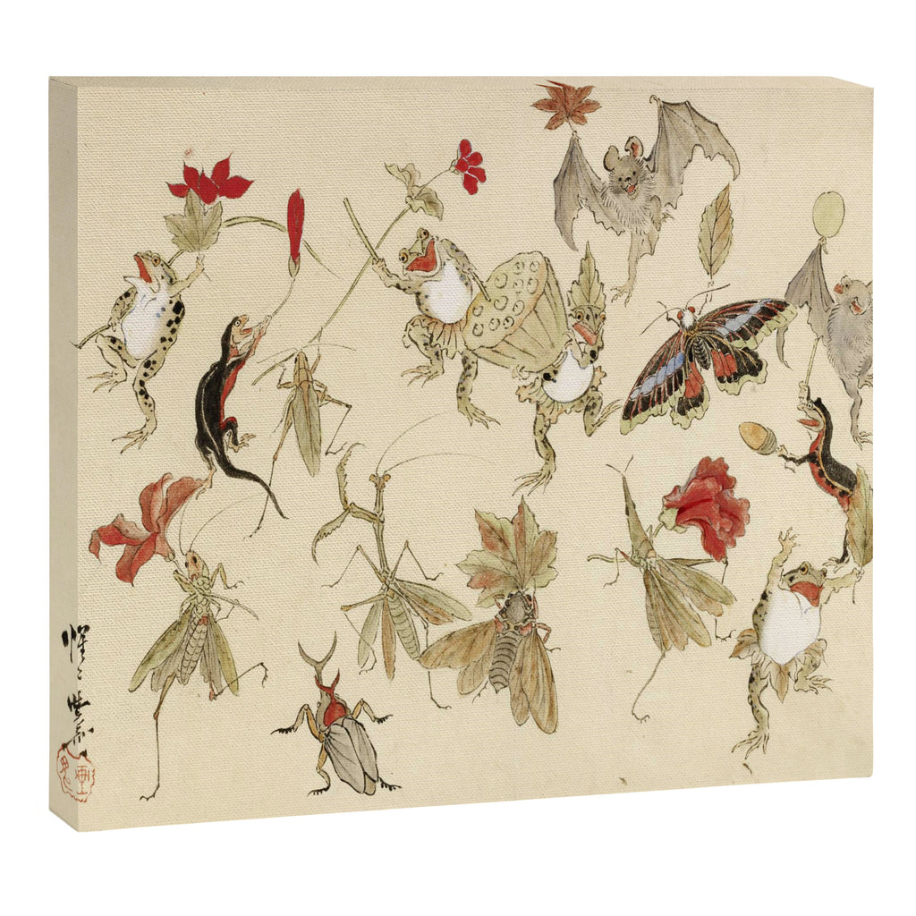 Dancing Forest Of Frogs By Kawanabe Kyosai 1879 Canvas Print Gallery Image 3