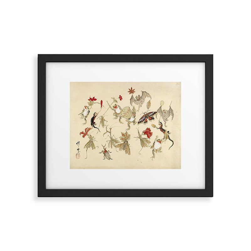 Dancing Forest Of Frogs By Kawanabe Kyosai 1879 Framed Art Print Gallery Image 5