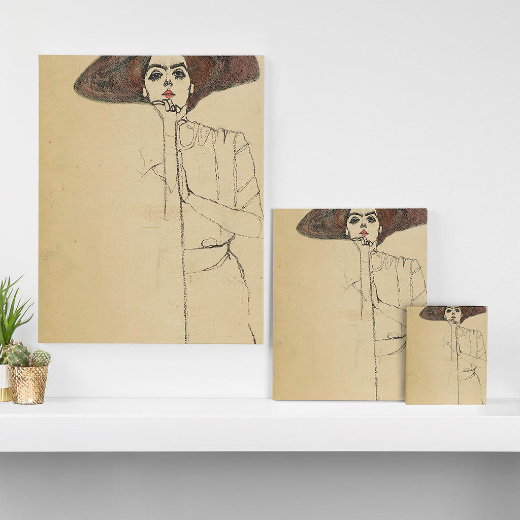 Egon Schiele - Portrait Of A Woman 1910 Canvas Print Gallery Image 3
