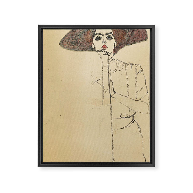 Egon Schiele - Portrait Of A Woman 1910 Framed Canvas Print Gallery Image 3