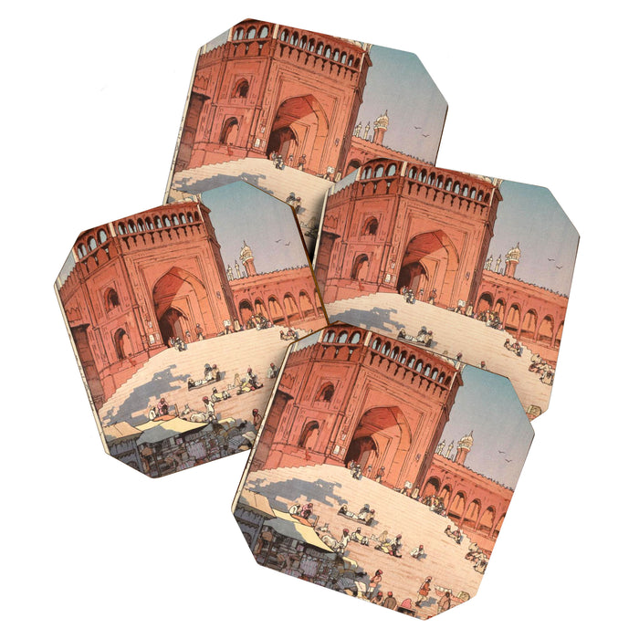Jami Masjid Delhi From The India And Southeast Asia Series By Yoshida Hiroshi Coaster Gallery Image 1