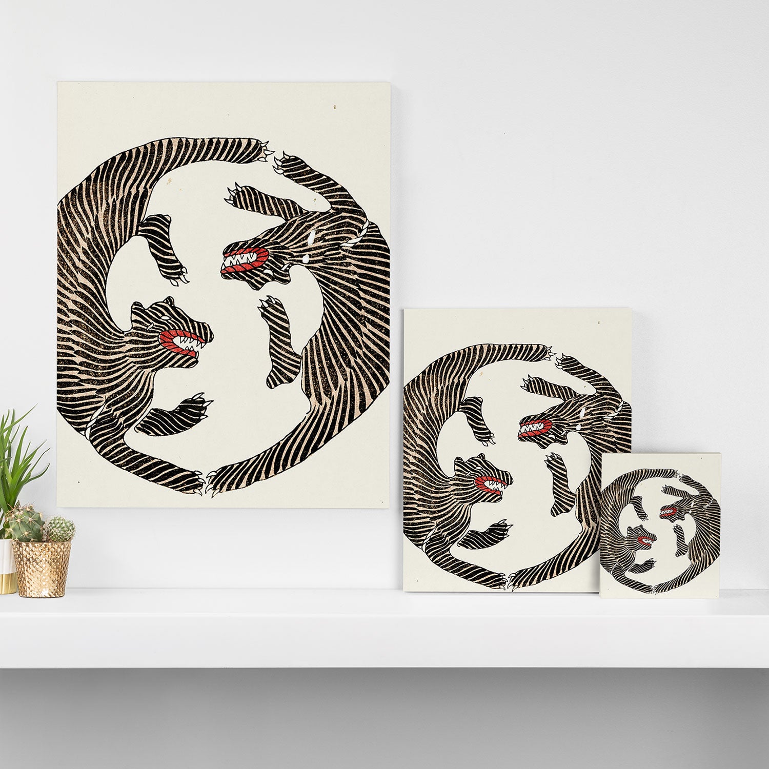 Japanese Tigers By Yatsuo No Tsubaki Canvas Print Gallery Image 3