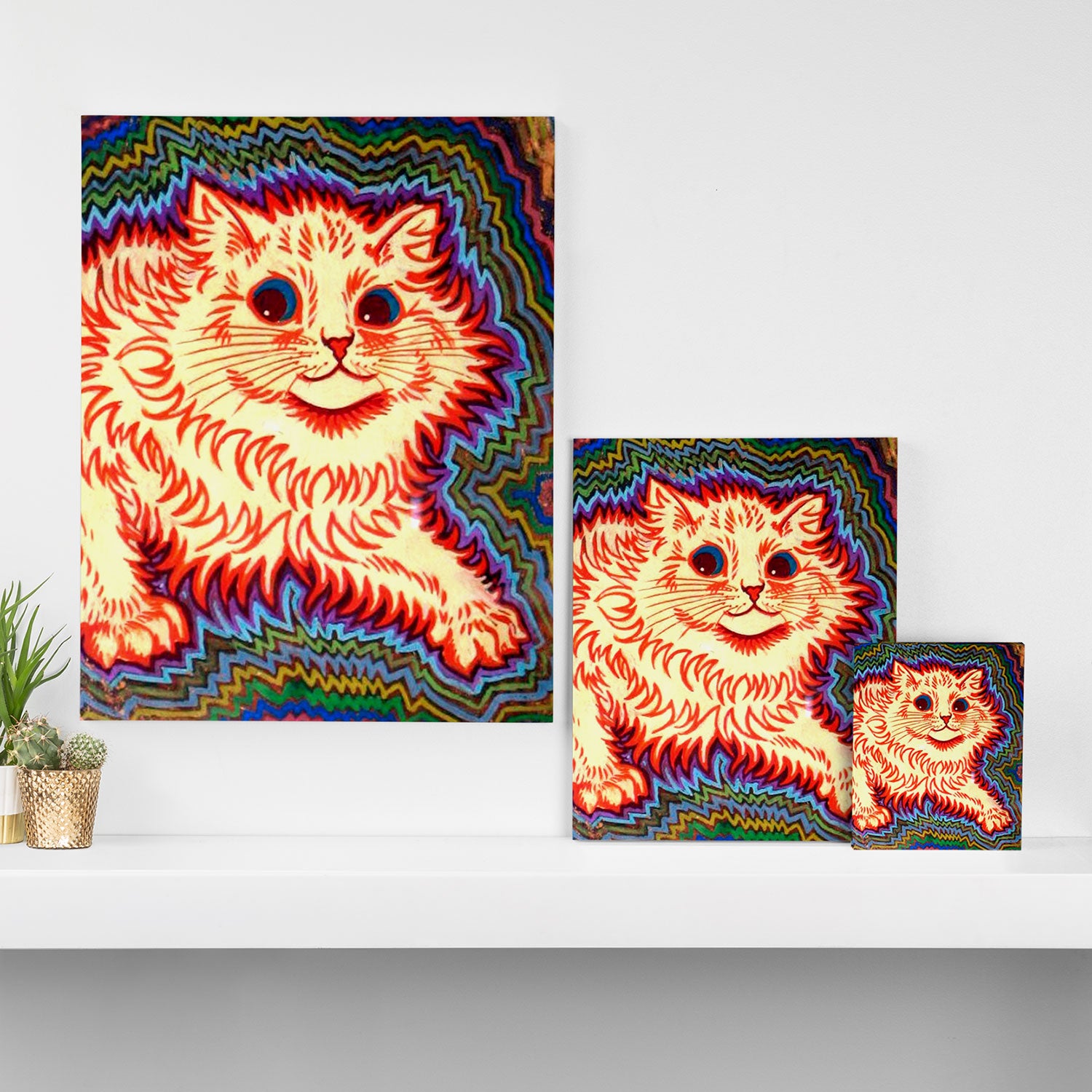 Louis Wain Psychedelic Cat Canvas Print Gallery Image 3