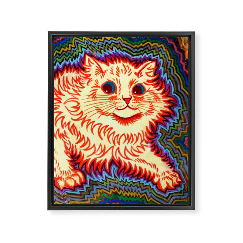 Louis Wain Psychedelic Cat Framed Canvas Print Gallery Image 3