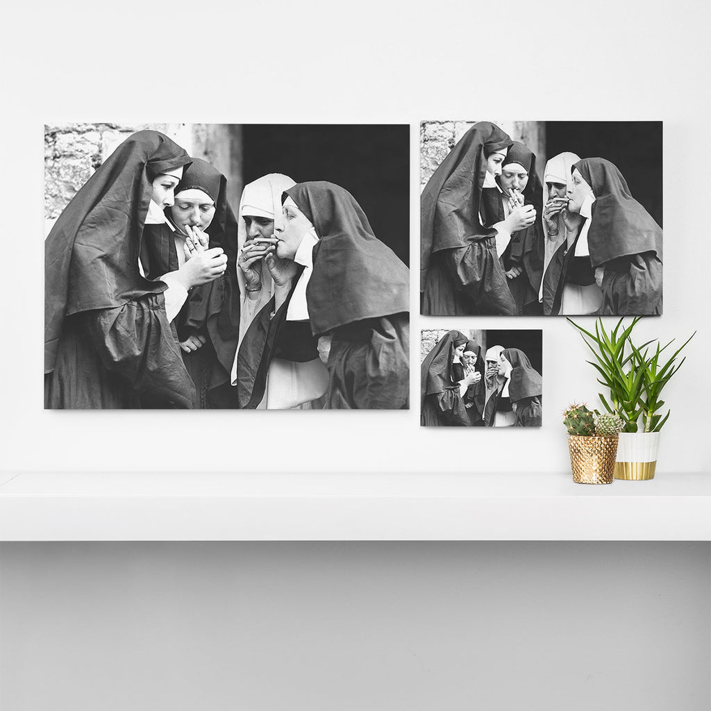 Nuns Smoking High Resolution Version Canvas Print Gallery Image 3