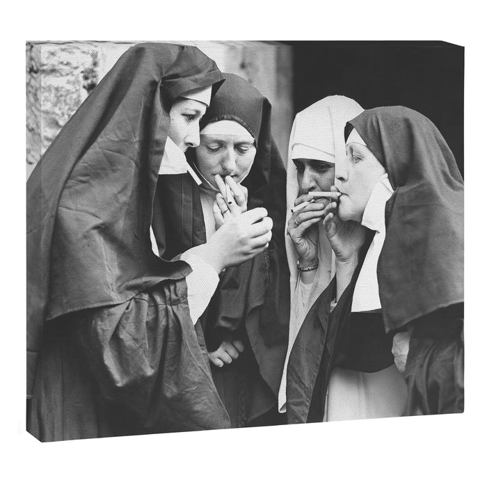 Nuns Smoking High Resolution Version Canvas Print Gallery Image 1