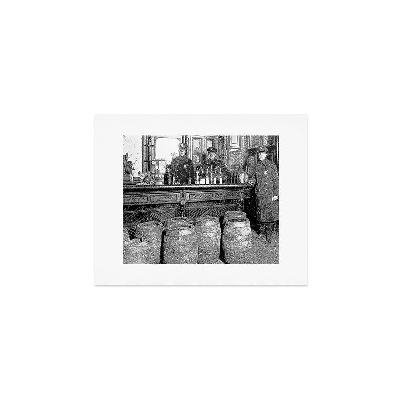 Prohibition - Speakeasy Police Raid Bootlegger - Moonshine Alcohol Art Print Gallery Image 1
