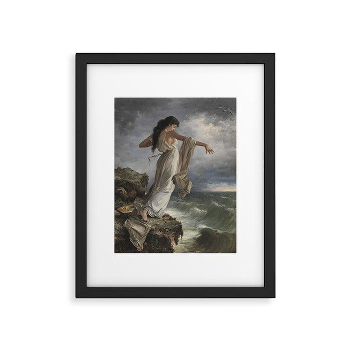 Sappho By Miquel Carbonell I Selva (1854-1896) Safo - 1881 Framed Art Print Gallery Image 1