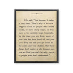 The Velveteen Rabbit Vintage Book Page Literary Quote Framed Canvas Print Gallery Image 3