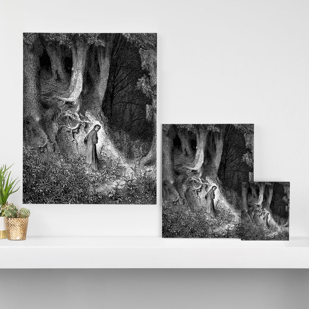 Walking In Dark Forest Divine Comedy Dante Gustave Dore Canvas Print Gallery Image 3