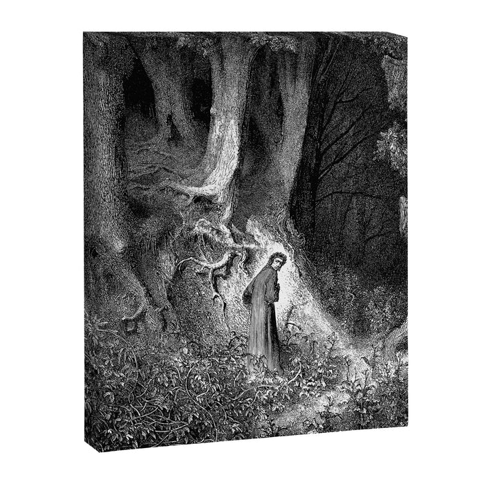 Walking In Dark Forest Divine Comedy Dante Gustave Dore Canvas Print Gallery Image 1