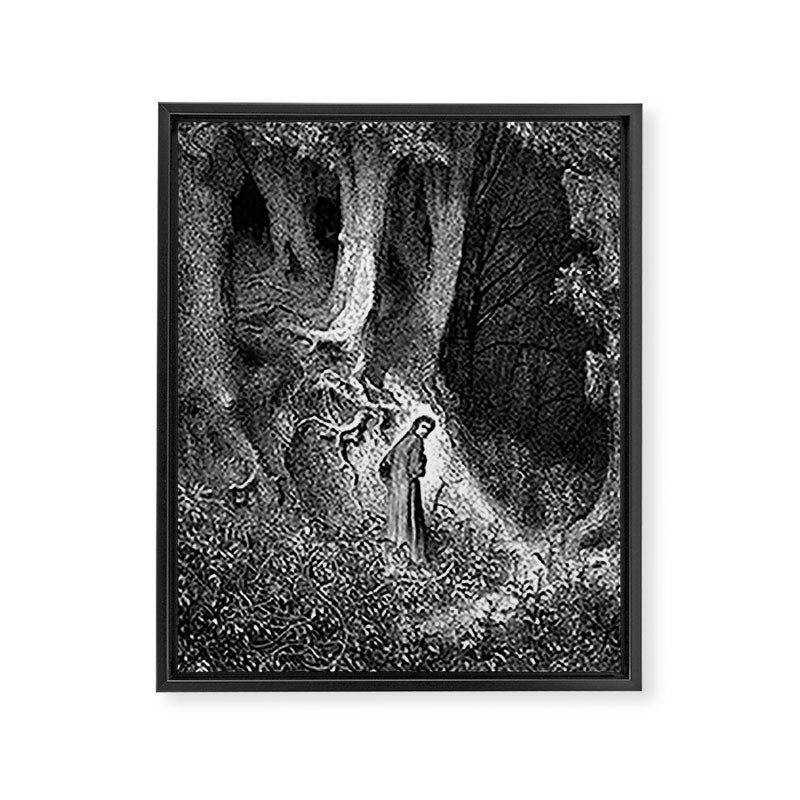 Walking In Dark Forest Divine Comedy Dante Gustave Dore Framed Canvas Print Gallery Image 3