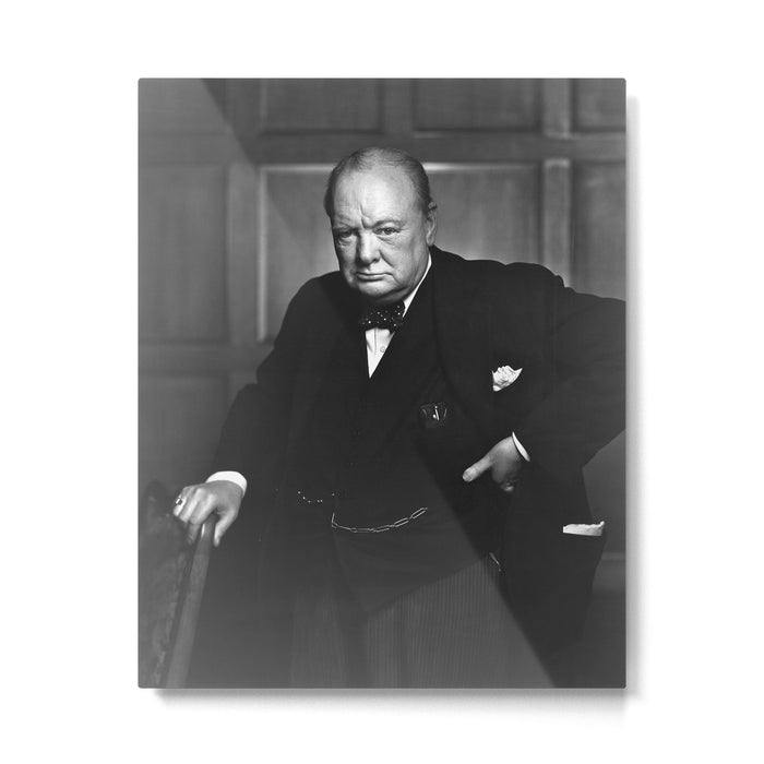 Winston Churchill Portrait Metal Print Gallery Image 1