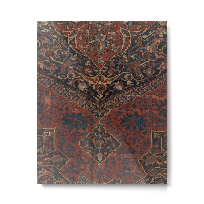Boho Chic Dark VII // 17th Century Colorful Medallion Red Blue Green Brown Ornate Accent Rug Pattern Metal Print Gallery Image 1