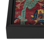 Flowery Arabic Rug I // 17th Century Colorful Plum Red Light Teal Sapphire Navy Blue Ornate Pattern Framed Canvas Print Gallery Image 3