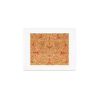 Flowery Vines V // 16th Century Contemporary Red Blue Yellow Colorful Ornate Accent Rug Pattern Art Print Gallery Image 1