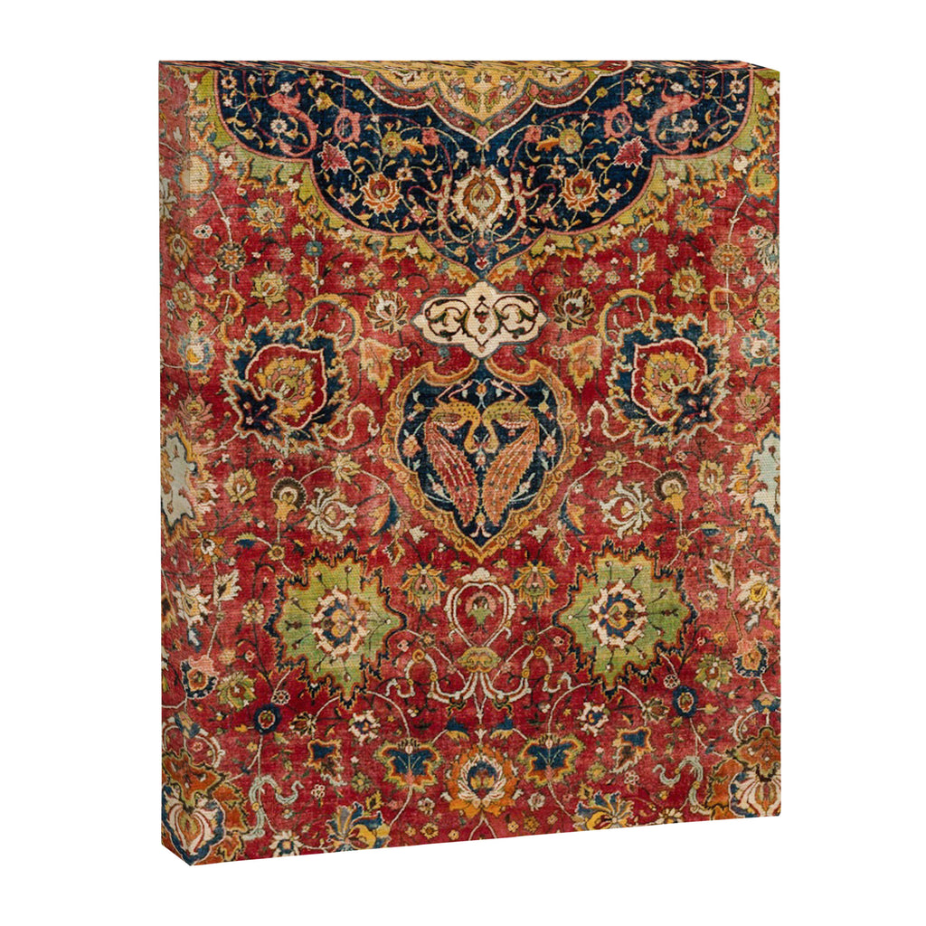 Indian Boho II // 16th Century Distressed Red Green Blue Flowery Colorful Ornate Rug Pattern Canvas Print Gallery Image 8