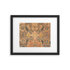 Persian Motif III // 17th Century Ornate Rose Gold Silver Royal Blue Yellow Flowery Accent Rug Patte Framed Art Print Gallery Image 5