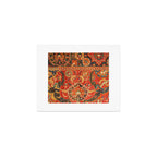 Red Arabic Rug I // 17th Century Colorful Firey Red Light Teal Sapphire Navy Blue Ornate Pattern Art Print Gallery Image 1