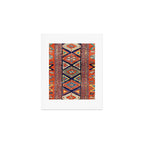 Southwestern Farmhouse II // 19th Century Colorful Red Yellow Blue Green Aztec Farm Stars Pattern Art Print Gallery Image 1