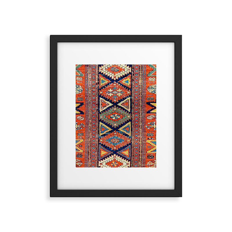 Southwestern Farmhouse II // 19th Century Colorful Red Yellow Blue Green Aztec Farm Stars Pattern Framed Art Print Gallery Image 6