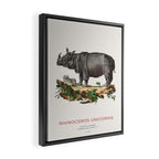 Indian Rhino Retro Art Framed Canvas Print Gallery Image 2