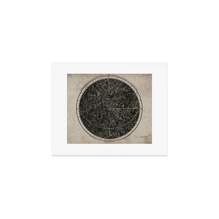Constellations of the Northern Hemisphere on Vintage Paper Art Print Gallery Image 1