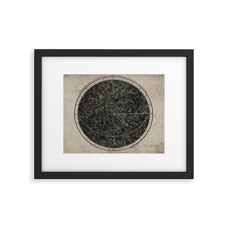 Constellations of the Northern Hemisphere on Vintage Paper Framed Art Print Gallery Image 5
