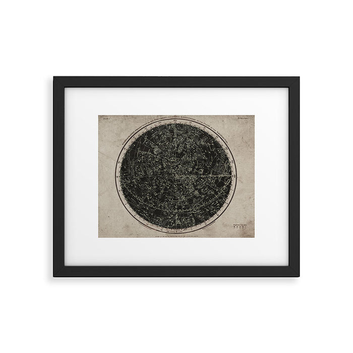 Constellations of the Northern Hemisphere on Vintage Paper Framed Art Print Gallery Image 1