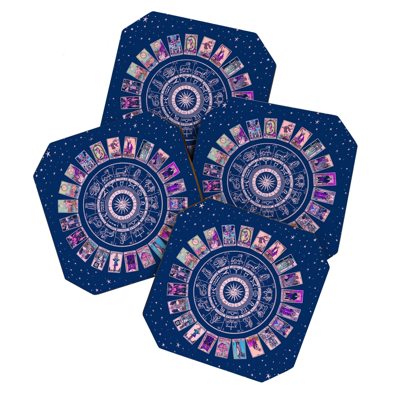 Major Arcana & Wheel of the Zodiac | Pastel Goth Coaster Gallery Image 1