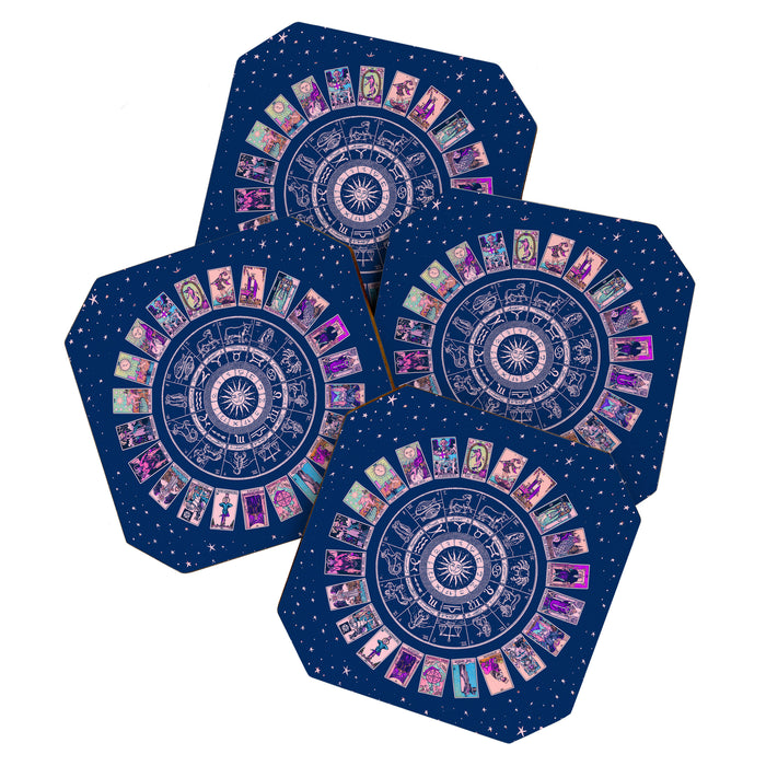 Major Arcana & Wheel of the Zodiac | Pastel Goth Coaster Gallery Image 1