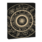 Vintage Zodiac & Astrology Chart | Charcoal & Gold Canvas Print Gallery Image 8