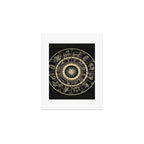 Vintage Zodiac & Astrology Chart | Charcoal & Gold Art Print Gallery Image 1