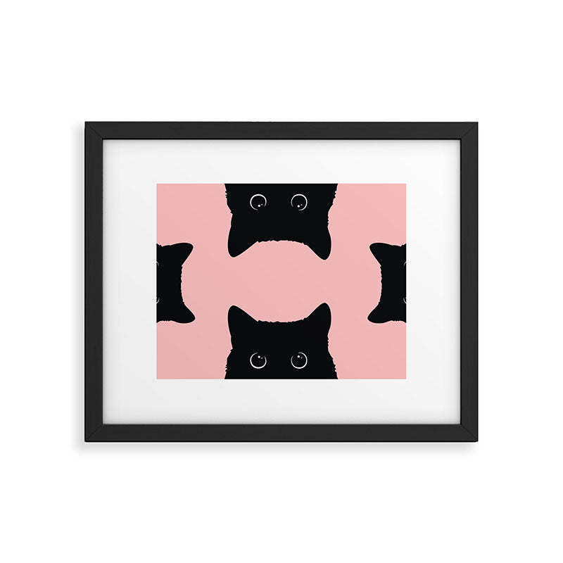 Black Cat Framed Art Print Gallery Image 1