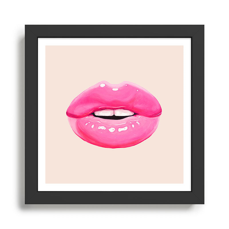 Fashion pink lips I Framed Art Print Gallery Image 1