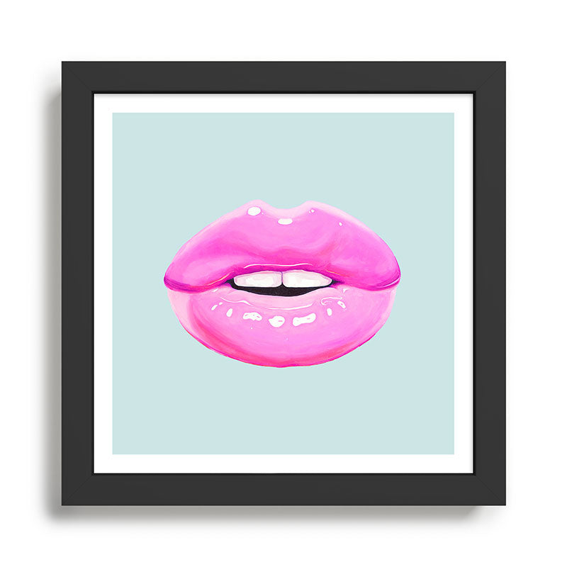 Fashion pink lips Framed Art Print Gallery Image 1