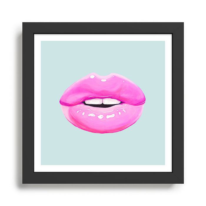 Fashion pink lips Framed Art Print Gallery Image 1
